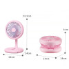 Lighting Stand Fan, 2 Speeds Desk Fan,Battery Recharging 