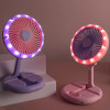Lighting Stand Fan, 2 Speeds Desk Fan,Battery Recharging 