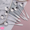 4pcs Flower Design Spoon, Silver Stainless Steel Flower