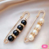 1Pc Random Shawl Clip Faux Pearl Decor Clothing Dress Waist Ornament Collar Brooch For Women
