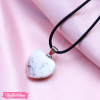 1Pc  Random Natural Stone Necklace Pendant Heart Shape Charms With Stainless Steel Chain Necklaces 