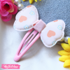Textile Hairclips-Pink Ribbon 