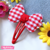 Textile Hairclips-Pink Ribbon 