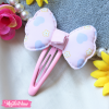 Textile Hairclips-Pink Ribbon 