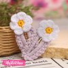 Crochet Hairclips-Daisy Flower  (Set Of 2 )