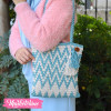 Hand Bag-Crochet-Light Blue&Off White