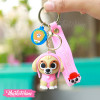 Silicone Keychain-Pink Dog