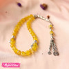 Misbaha Natural Agate Stone-Yellow 3  (8 mm )