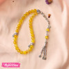 Misbaha Natural Agate Stone-Yellow 3  (8 mm )