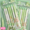 6pcs Cartoon Girl Pattern Random Black Gel Pen Ballpoint 