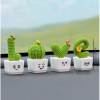 4pcs/set Mini Artificial Plant Design Decoration Craft, Cartoon Plant Shaped Decoration Object For Home Decoration