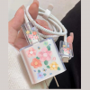 5pcs Flower Pattern Data Cable Protector & Charger Head Cover Set
