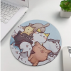 Cat Cartoon Graphic Round Mouse Pad
