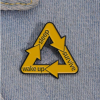  Creative Zinc Alloy Letter Graphic Warning Sign Design Brooch 