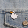 Fashionable Metal & Enamel Cute Earl Duck Brooch 