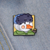 Cute Zinc Alloy Duck Detail Square Design Brooch