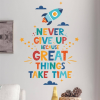 Simple Rocket & Slogan Graphic Wall Sticker