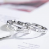 Set Of 2Pcs Personalized Silver Electrocardiogram Heart 