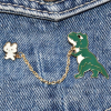 2pcs Cute Zinc Alloy Dinosaur Design Brooch 