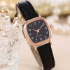 PU Polyurethane Strap Fashion Square Dial Quartz Watch