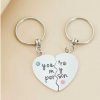 Set OF 2pcs Heart Charm Keychain