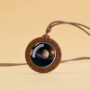  Galactic Nebula Glass Wood Necklace 