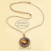 Space Black Hole Glass & Wood Pendant Necklace