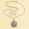 Wave Print Round Charm Necklace