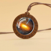 Space Black Hole Glass & Wood Pendant Necklace