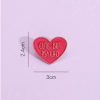 Letter Detail Heart Design Brooch