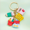 Book & Pencil Charm Keychain 