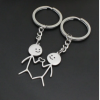 Of 2pcs Unisex Cute Funny Matchstick Figure Heart-shaped Keychain