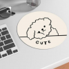 Cartoon Dog Print PU Leather Mouse Pad