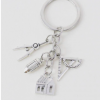 House & Ruler Charm Keychain