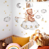 1pc Bear & Moon Print Wall Sticker