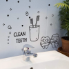 1pc Toothbrush & Letter Graphic Wall Sticker