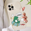 Cartoon Dinosaur Pattern Anti-fall Phone Cover Iphone 13 Pro Max With Slide Camera Cover