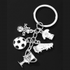 Soccer & Trophy Charm Keychain