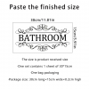 Bathroom Letter Print Door wall  Sticker