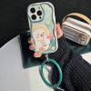 Cartoon Duck  1 Pattern Cover  iphone 13  pro max With Wristband Ring