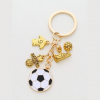 Soccer & Letter Charm Keychain