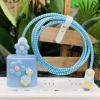 Set Of 5pcs Flower & Duck Decor Data Cable Protector Iphone