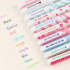 10pcs Floral & Striped Pattern Ballpoint Pen