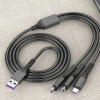 Fishing Net Braided 3 In 1 Data Cable Fast Charging Compatible With Apple Type-C   (1 m )