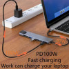 8-In-1 Type-C Docking Station With SD/TF Card Reader, High-Speed Ethernet Port, USB C, PD, 4K Video Converter