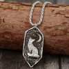 Wolf Detail Geometric Necklace 