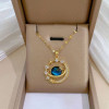 Gorgeous Starry Sky Planet Round Copper Inlaid Necklace