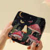 **Black Random Pattern Menstrual Pad Organizer Sanitary Napkin Storage Bag  Details:	Ruched Color:	Multi color Pattern Type:	Animal, Plain, Random Print Strap Type:	Adjustable Type:	Single Layer Make Up Bag Batteries Included:	No Power Supply:	None Closur
