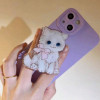 White Flower Cat & Blue Cat  Phone Stand