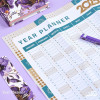 Box Daily planner Mofkera - Purple Leaves ( 2025 )